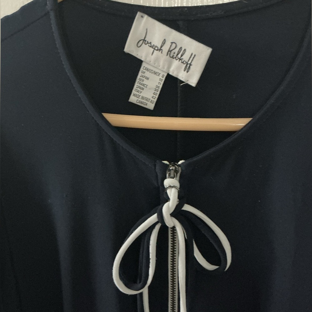 Joseph Ribkoff Navy Cold-Shoulder Dress - Picture 4 of 7